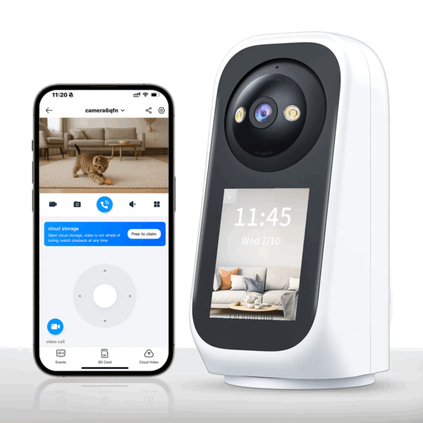 360 Motion Detect, 5G/Wifi Camera, 2.8” Monitor