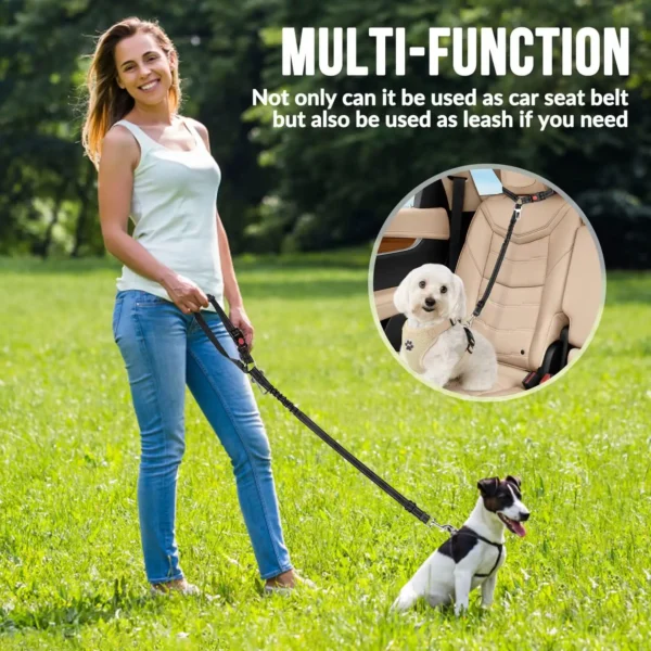 Dog Seat Belt, Adjustable & Elastic Bungee Buffer